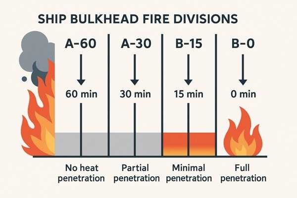 Ship Bulkhead Fire Division Comparison A60 A30 B15 B0