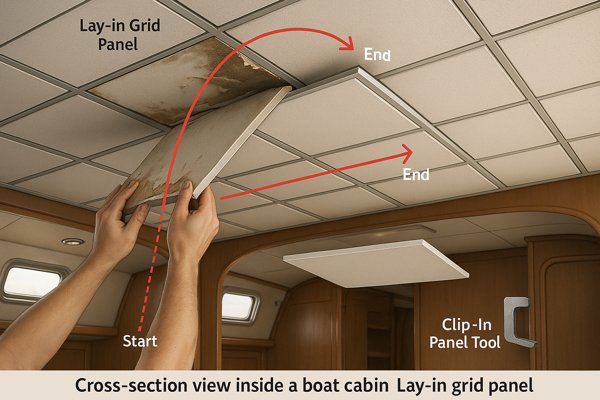 Boat Ceiling Panel Replacement Process