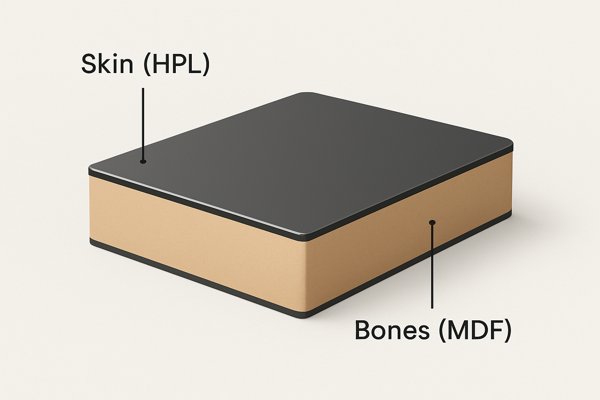 HPL and MDF Panel Cross Section