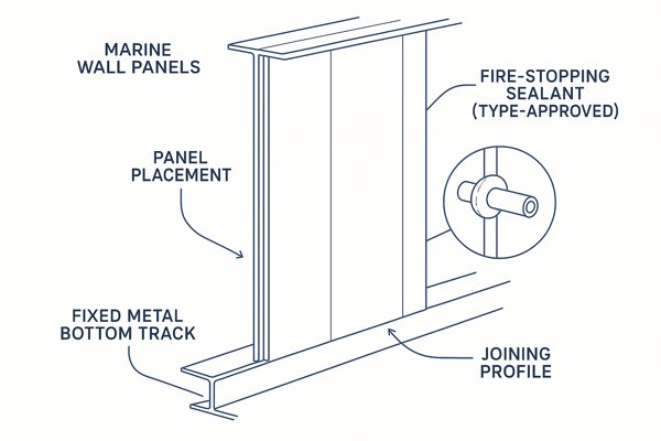 Marine Wall Panel Installation on Ship