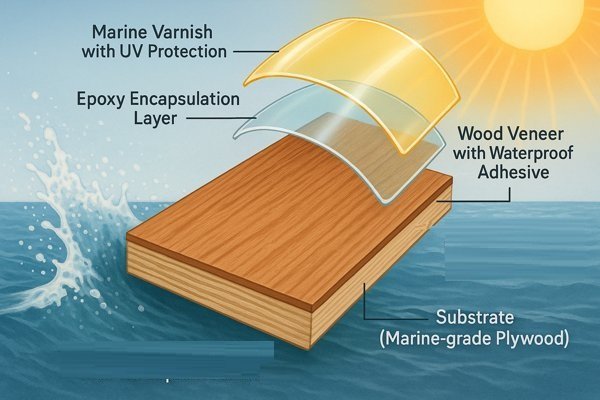 Marine Wood Veneer Protection Cutaway