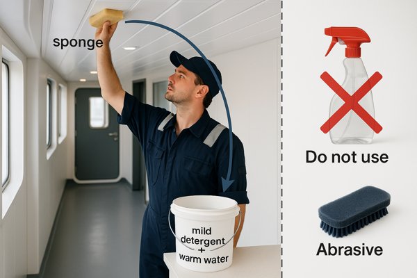Marine ceiling panel cleaning do and don’t