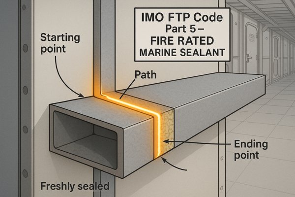 fire rated marine sealant repaired panel cutaway