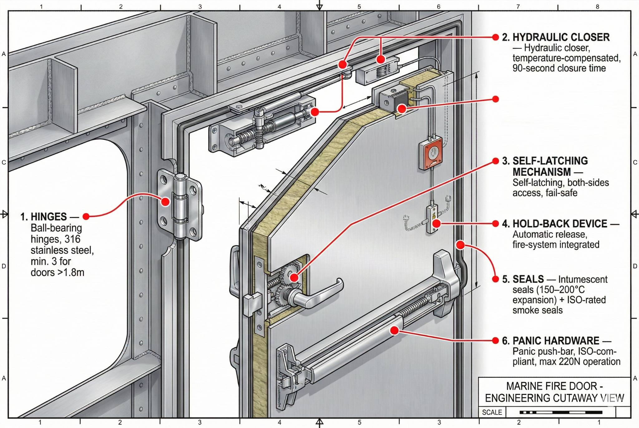 Marine Fire Door Hardware Specification Cutaway