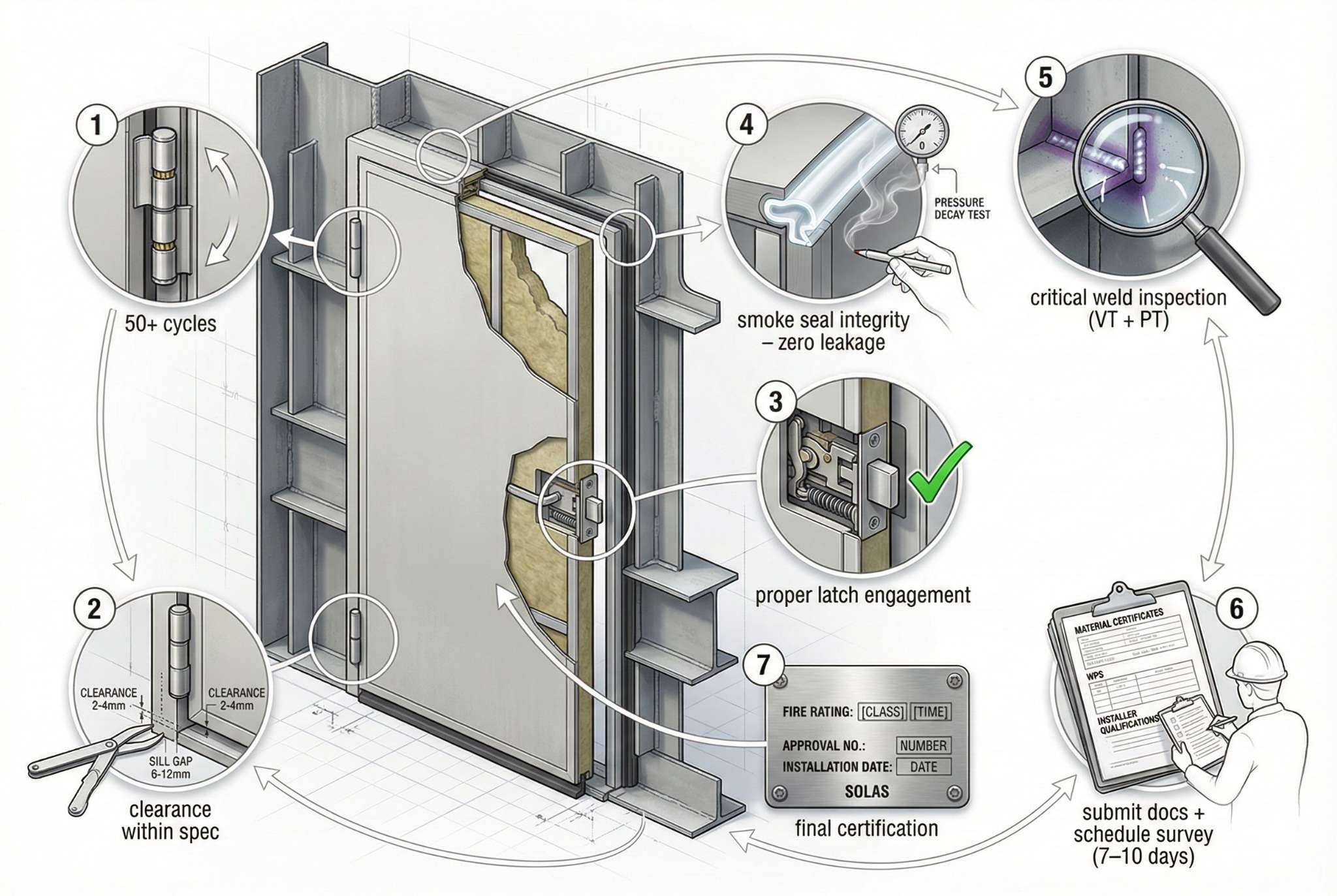 Marine Fire Door Post-Installation Inspection Workflow