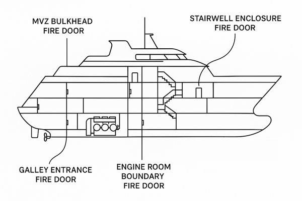 Marine Fire Door Required Locations Diagram