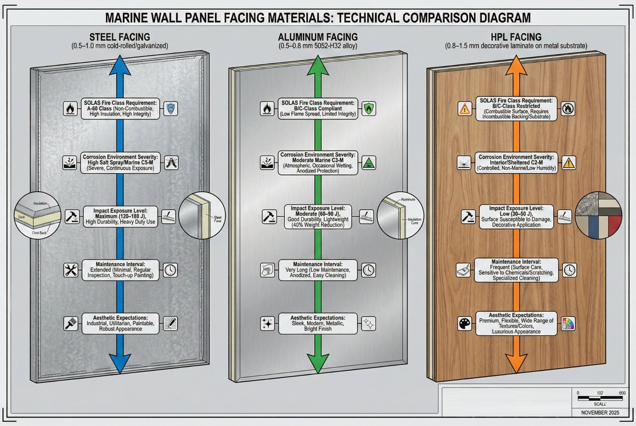 Marine Wall Panel Facing Material Selection Guide
