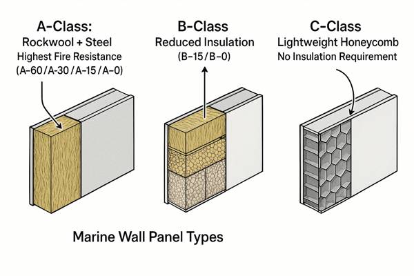 Marine Wall Panel Fire Class Cross-Section Comparison