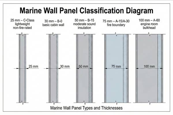 Marine Wall Panel Standard Thicknesses