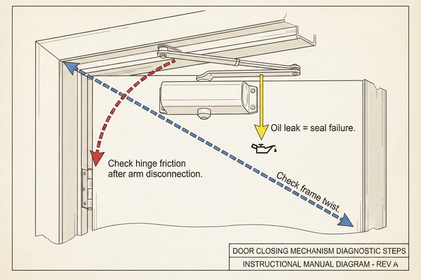 Door Closer Failure Diagnosis Diagram