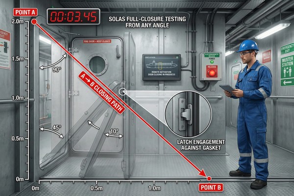 Marine Fire Door Closing Mechanism Test Diagram