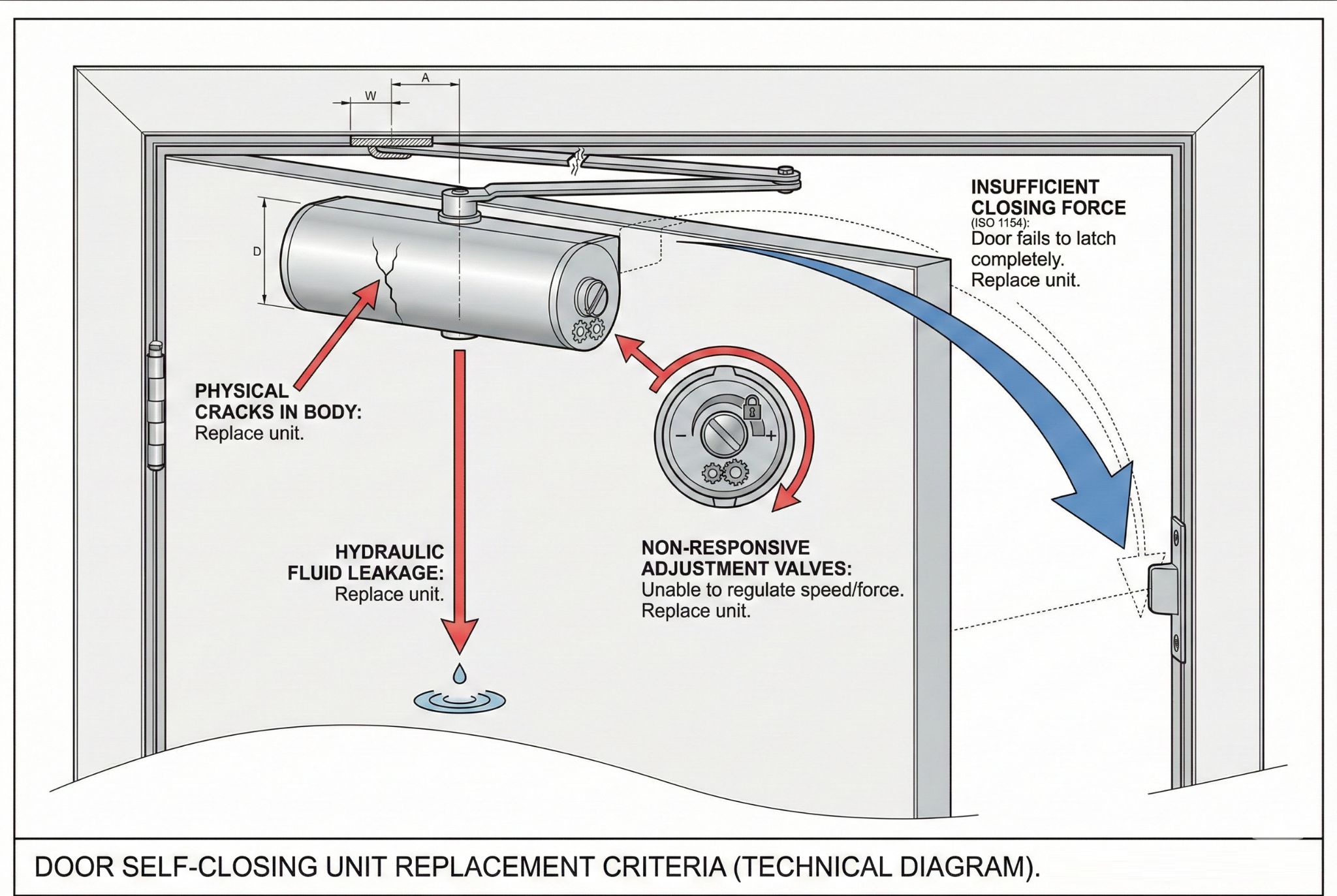 Self-Closing Unit Replacement Criteria Diagram