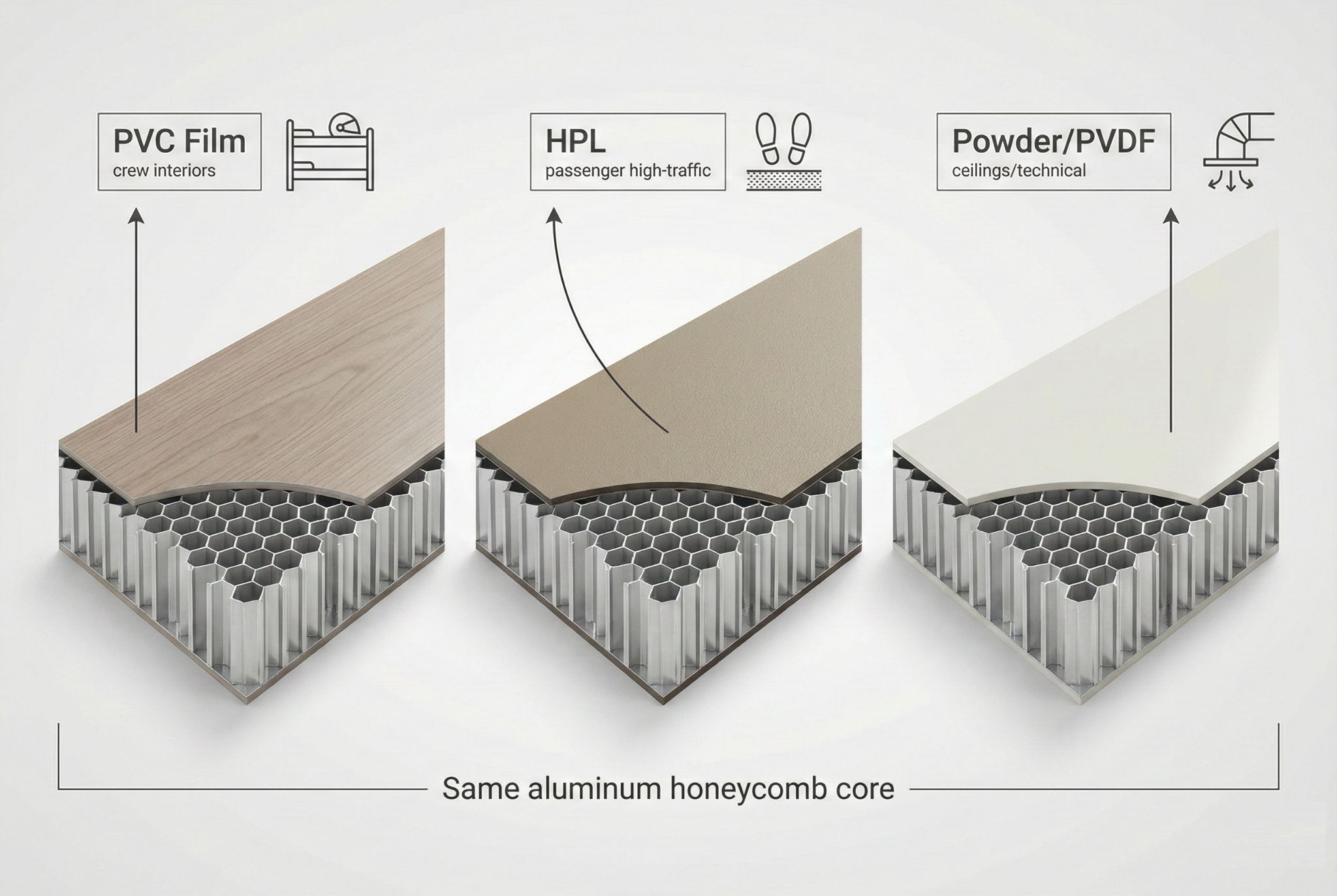 Marine Aluminum Honeycomb Surface Options