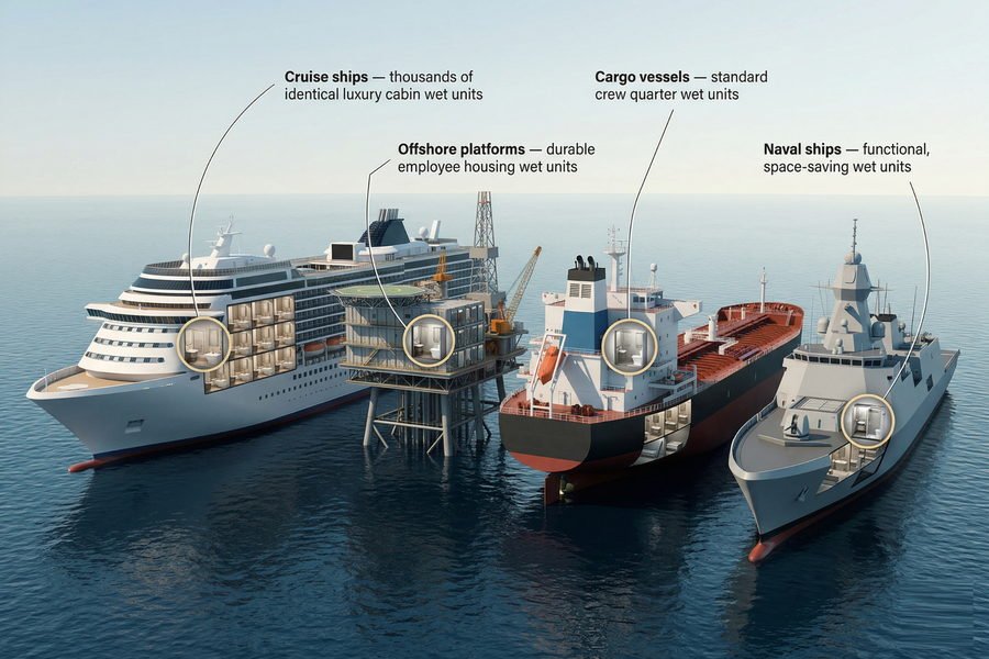 prefabricated wet units vessel types