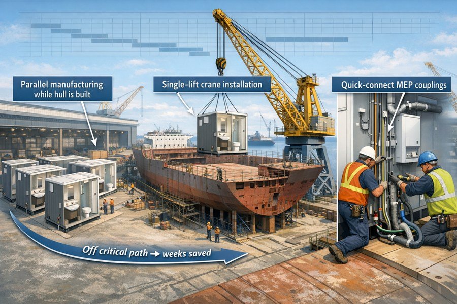 How Prefabricated Wet Units Save Construction Time