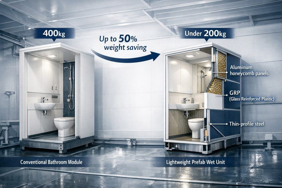 Prefabricated Marine Wet Unit Weight Savings