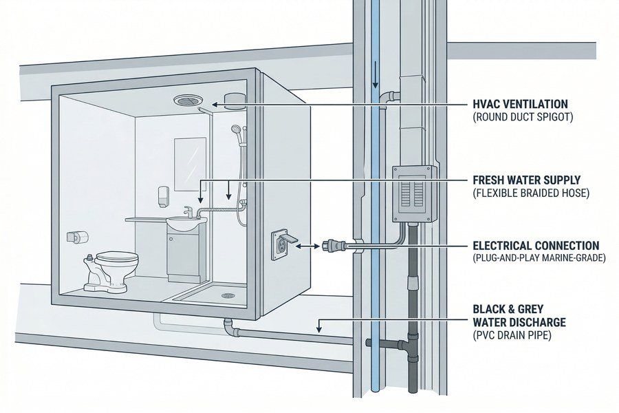 Prefabricated Wet Unit Utility Integration