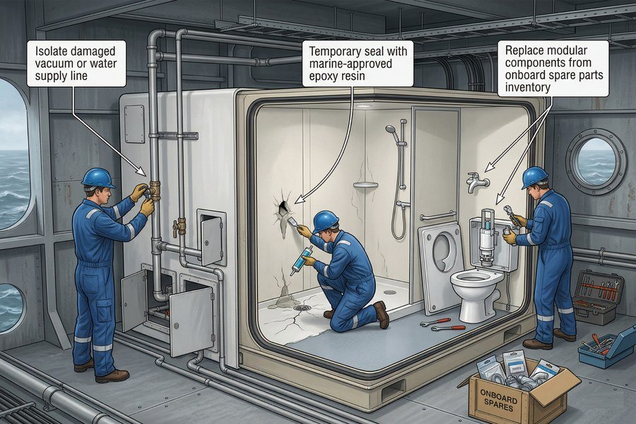 Wet Unit Repair At Sea