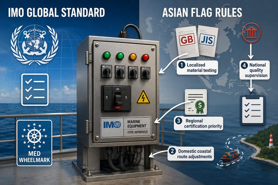Asian Flag Rules vs IMO for Marine Panels