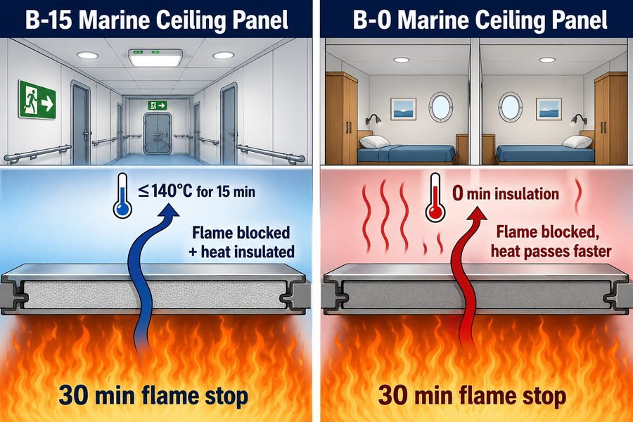 B15 B0 Marine Ceiling Panel Fire Rating Difference