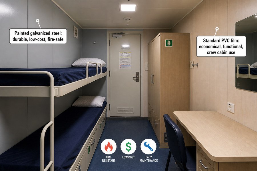Best Marine Wall Panel Finishes for Crew Cabins