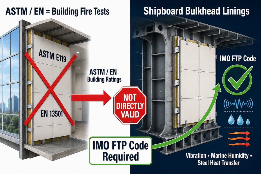 Building Ratings Not Valid For Shipboard Linings