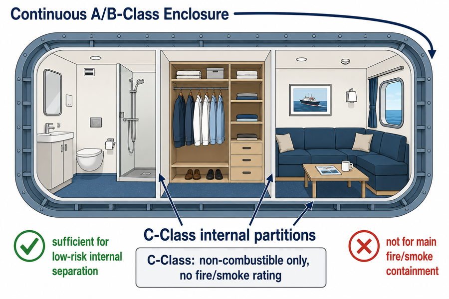 C Class Divisions Within Continuous A B Class Enclosure