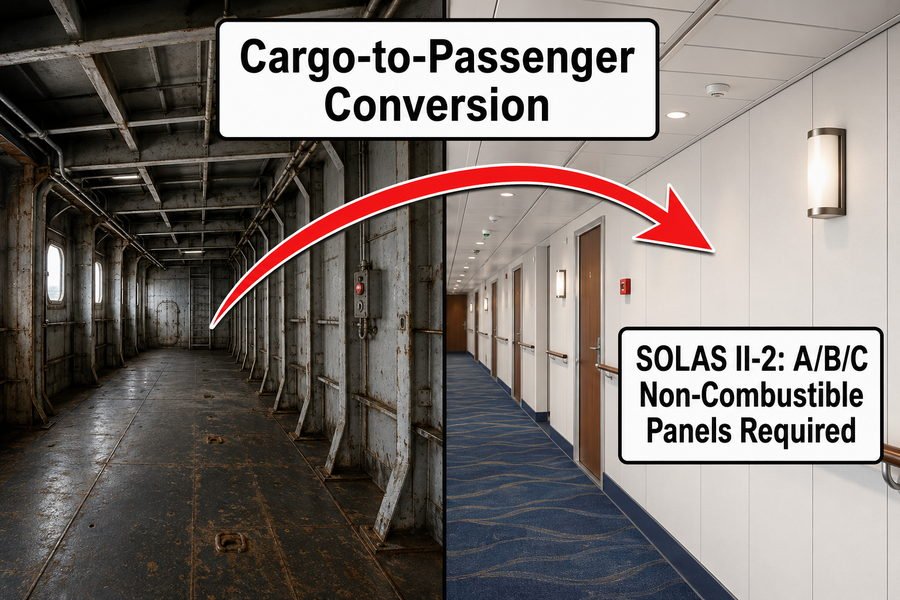 Cargo Ship Conversion SOLAS Panel Rules