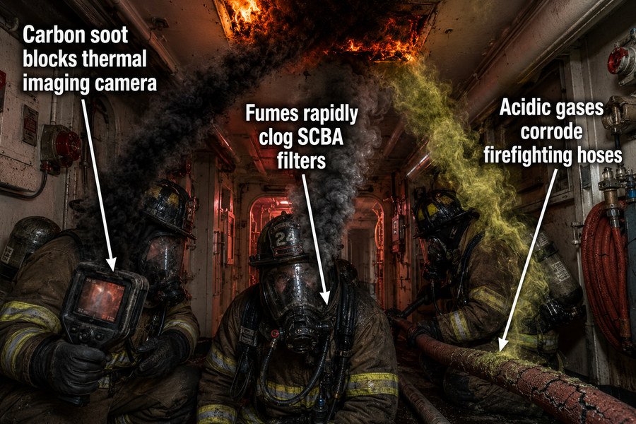 Ceiling Panel Fumes Paralyze Crew Firefighting