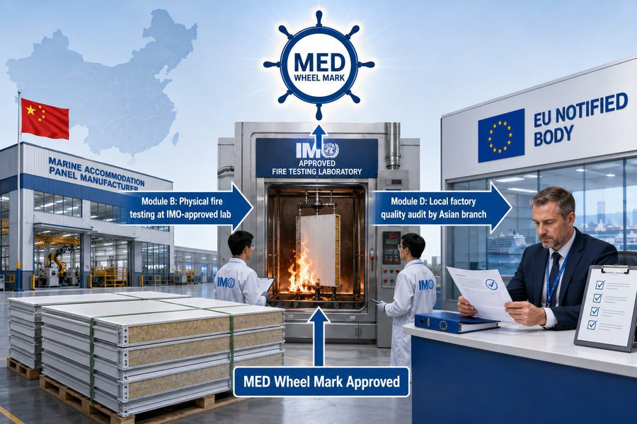 Chinese Marine Panel MED Wheel Mark Approval
