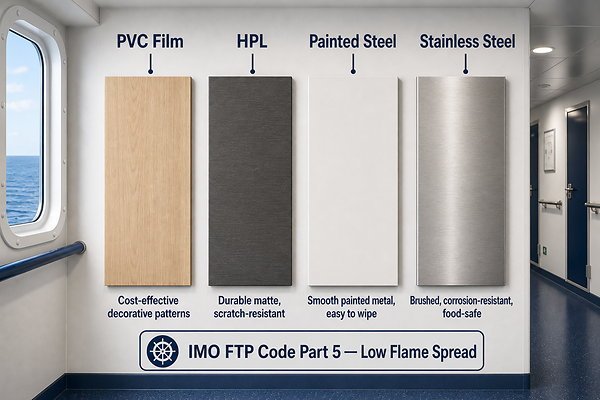 common surface finishes for marine wall panels