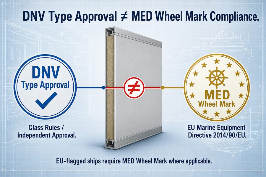 DNV Type Approval MED Wheel Mark Difference