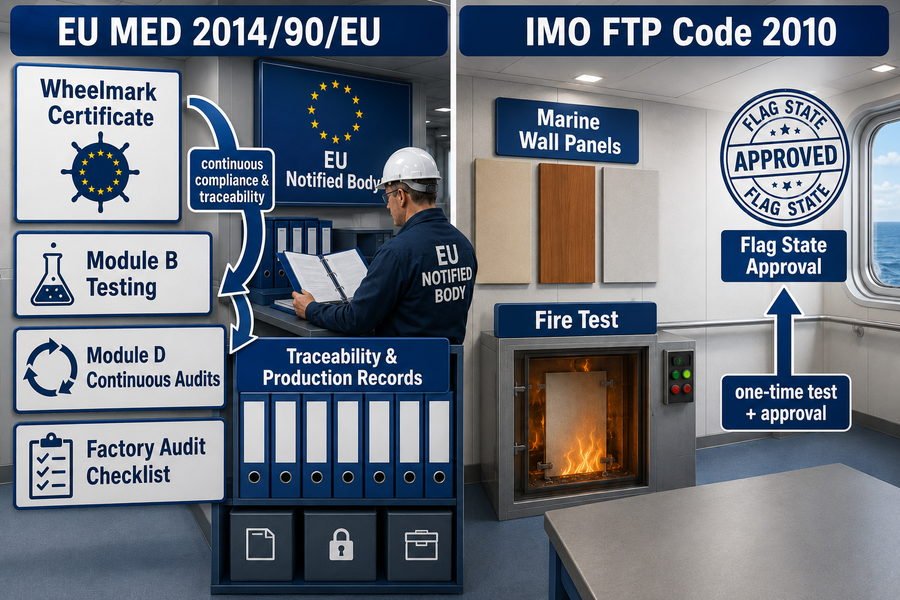 EU Continuous Audits vs IMO One Time Approval for Marine Panels