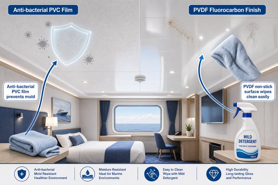 Easy Maintenance Marine Ceiling Panel Finishes