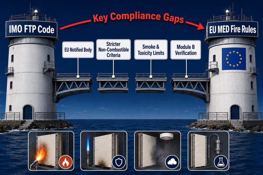 IMO FTP EU MED Marine Panel Fire Gaps