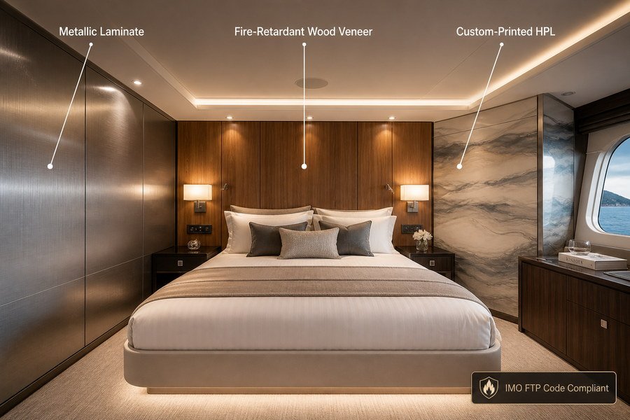 Luxury Cabin Marine Wall Panel Finishes