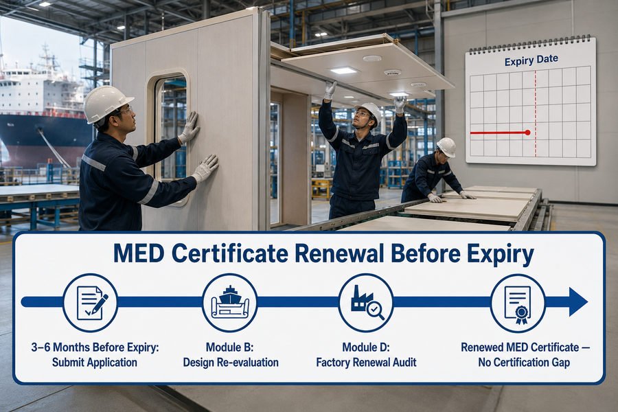 MED Certificate Renewal for Marine Panel Lines