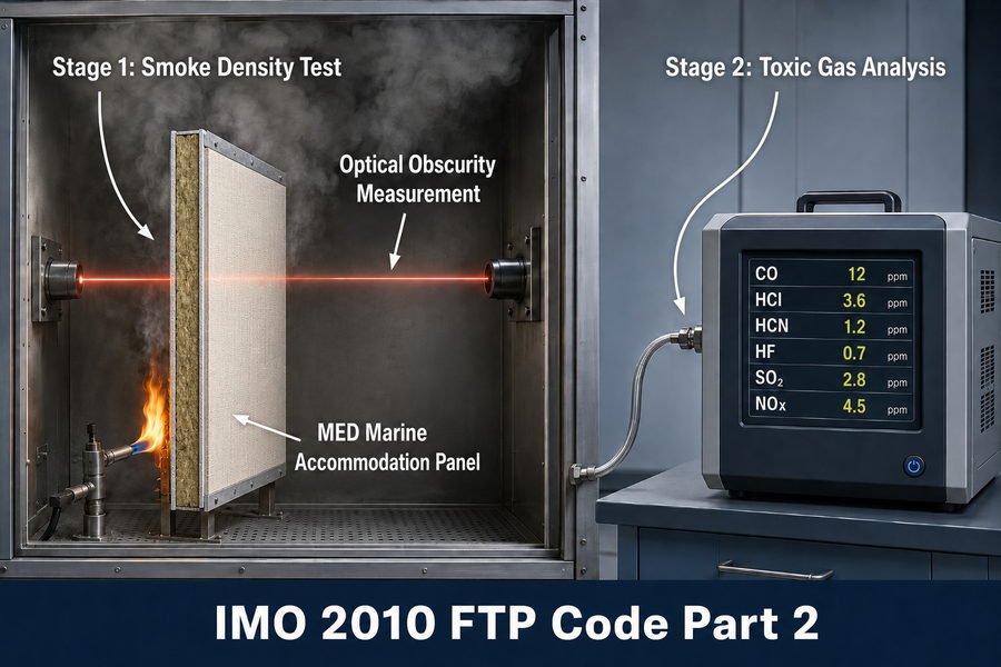 MED Marine Panel Smoke Toxicity Test