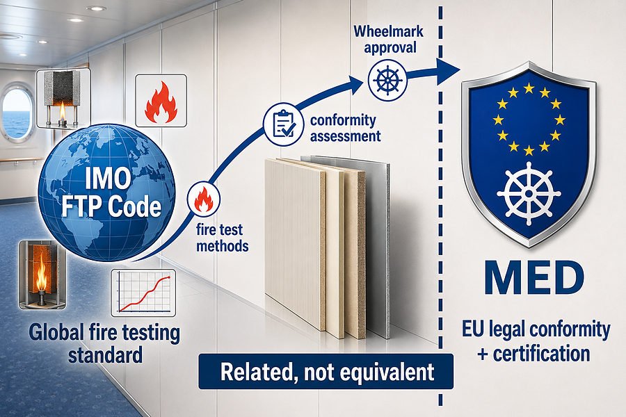 MED vs IMO FTP Code for Marine Panels
