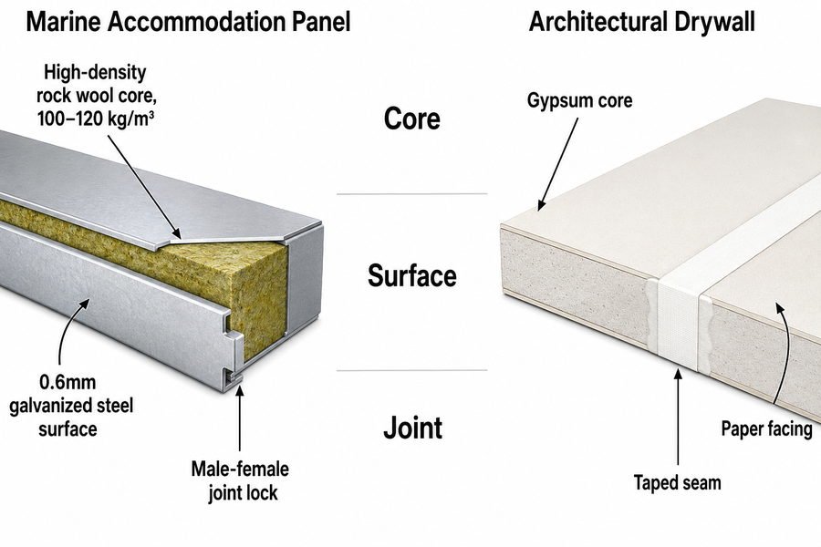 Marine Accommodation Panel Drywall Structural Difference