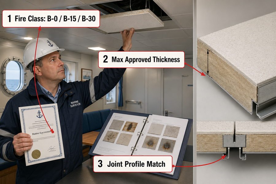 Marine Ceiling Panel Fire Rating Certificate Check
