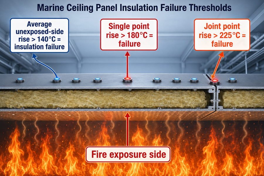 Marine Ceiling Panel Temperature Rise Failure Criteria