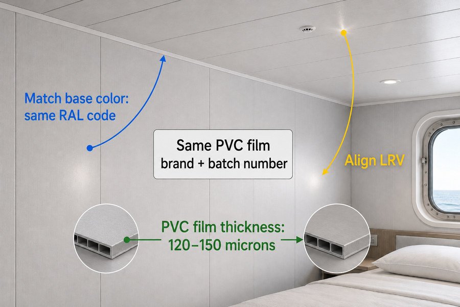Marine PVC Panel Finish Matching