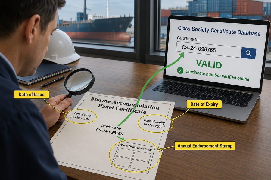 Marine Panel Certificate Validity Check