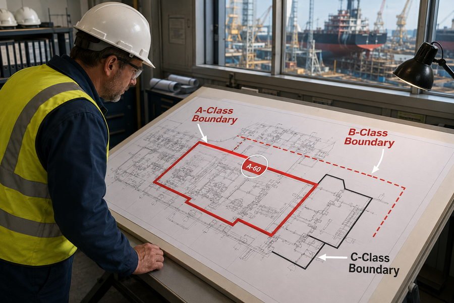 Marine Panel Fire Boundary Labels