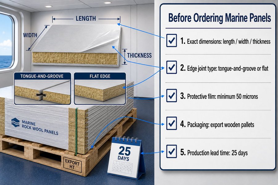Marine Panel Pre Order Confirmation Checklist