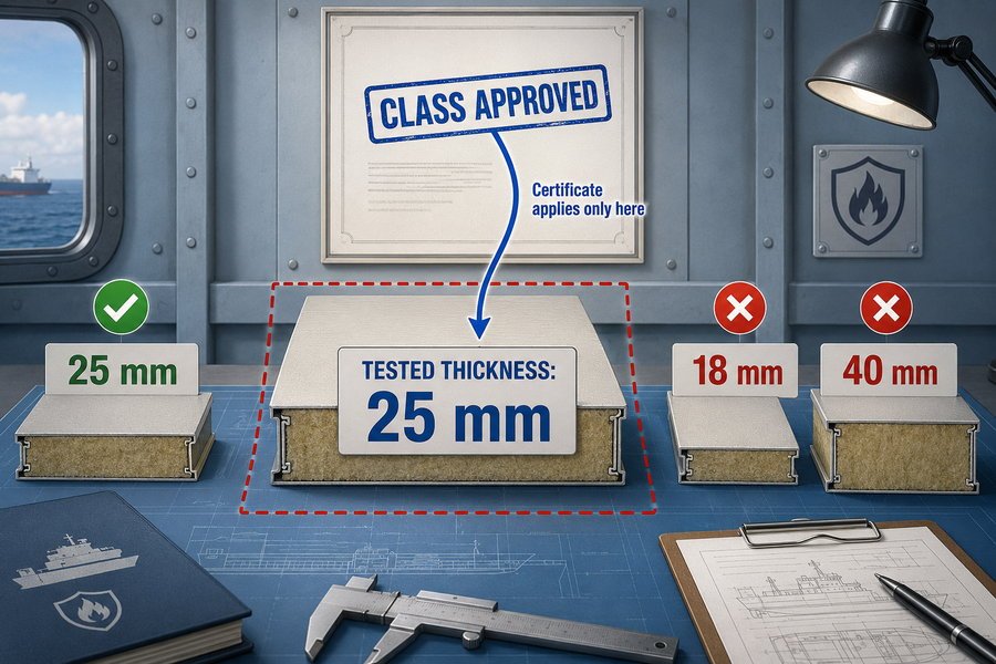 Marine Panel Tested Thickness Certificate Scope