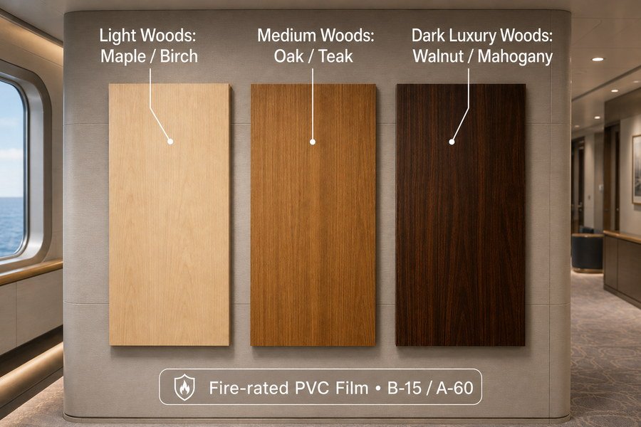 Marine Wall Panel Wood Grain Finishes