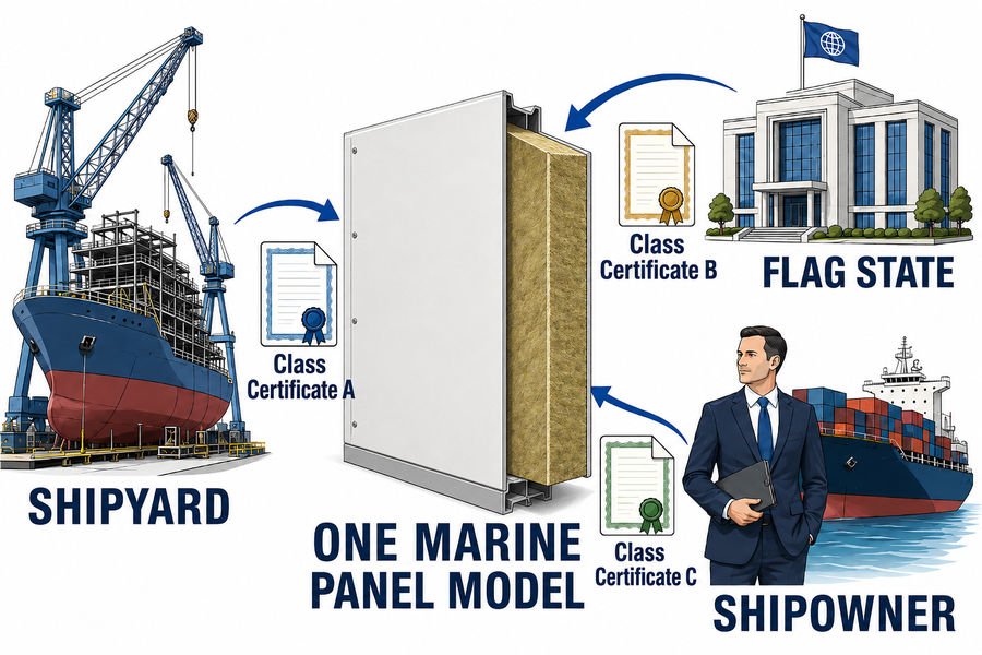 One Marine Accommodation Panel Multiple Class Certificates
