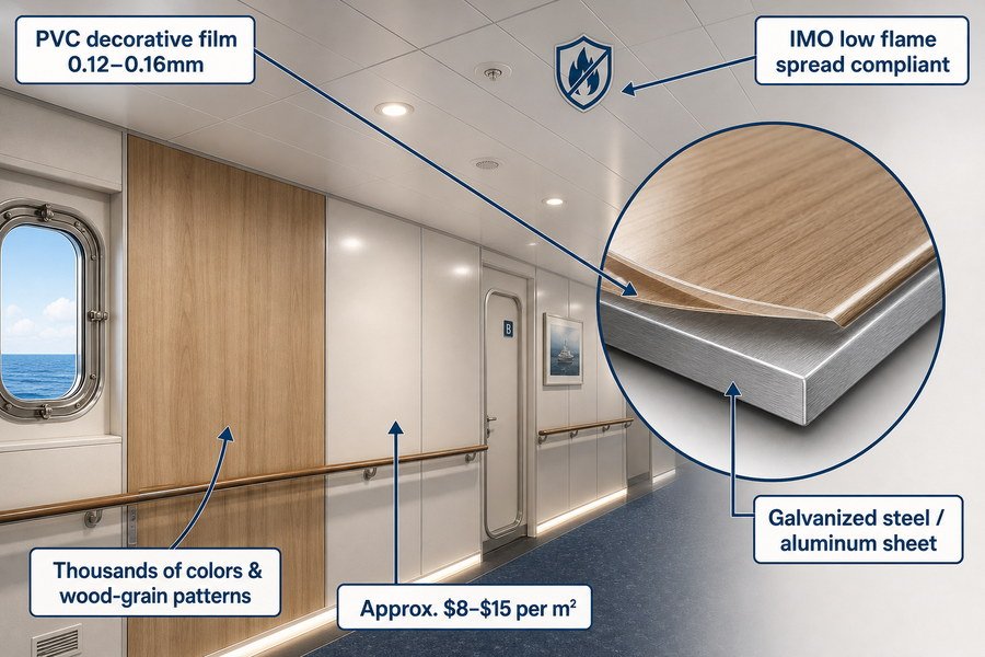 PVC Film Finish Marine Panels